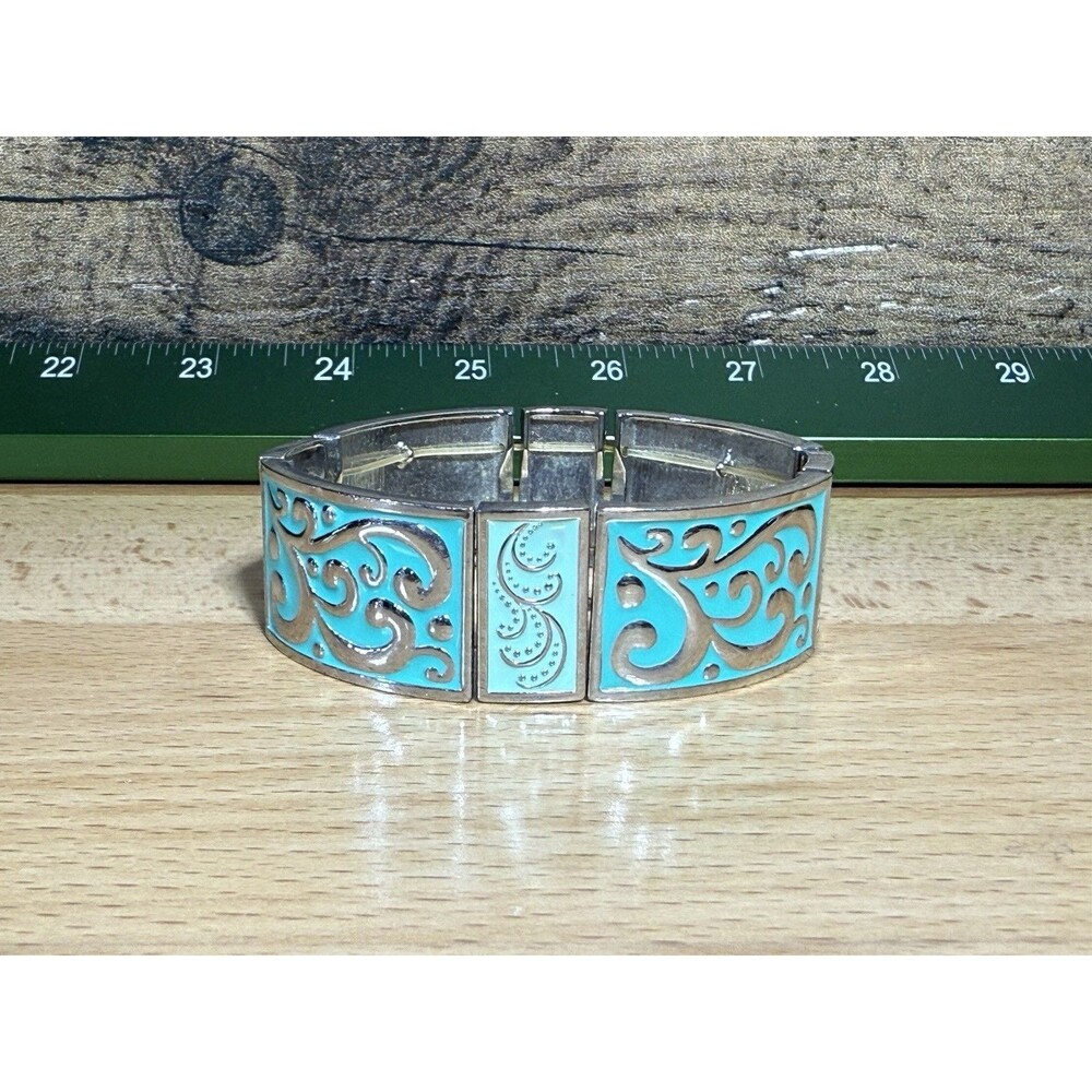 Bohemian Style Silvertone Enamel Adjustable Fashion Bracelet Universal Fit